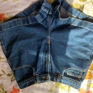 High rise dark blue shorts